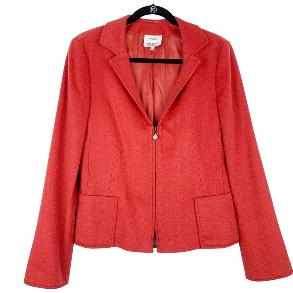 Akris Punto X Bergdorf Goodman Wool Angora Lined Blazer Jacket Size 10